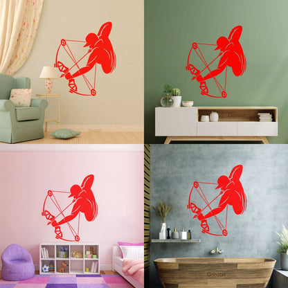 Wall Stickers Paster Paper Archer Arrow Sport Athlete It Won'T Fall Off
