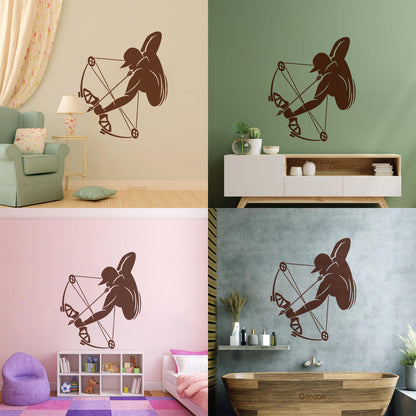 Wall Stickers Paster Paper Archer Arrow Sport Athlete It Won'T Fall Off