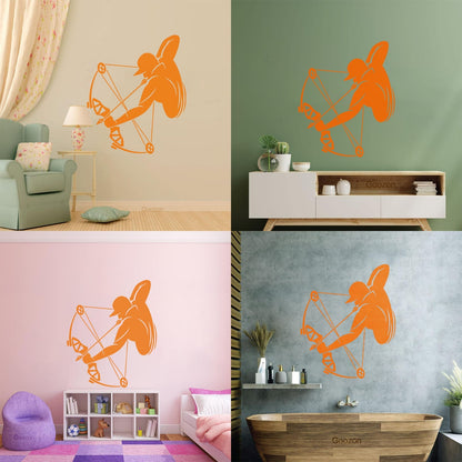 Wall Stickers Paster Paper Archer Arrow Sport Athlete It Won'T Fall Off