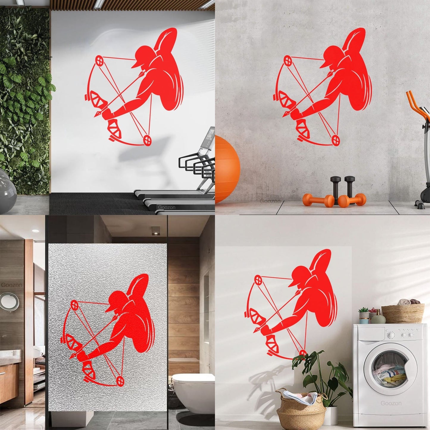 Wall Stickers Paster Paper Archer Arrow Sport Athlete It Won'T Fall Off