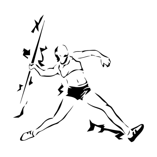 Engraving Stickers Athletics Javelin Throwing Sports Competitions Athlete Window Decals