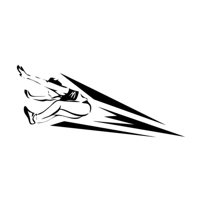 Lettering Decals Athletics Jumping Sports Competitions Athlete Glass Stickers