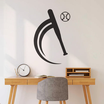 Vinyl Wall Stickers Baseball Bat Sports Ball Game Fitnesscenter Self Adhesive