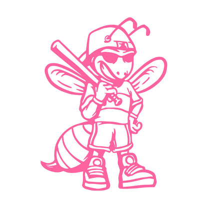 Wall Decals Baseball Player Insect Wasp Bee Game Cartoon Do Not Damage The Wall Surface