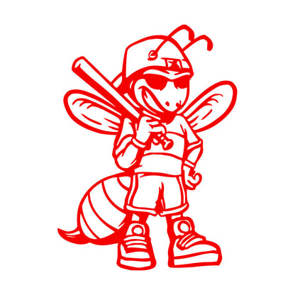 Wall Decals Baseball Player Insect Wasp Bee Game Cartoon Do Not Damage The Wall Surface
