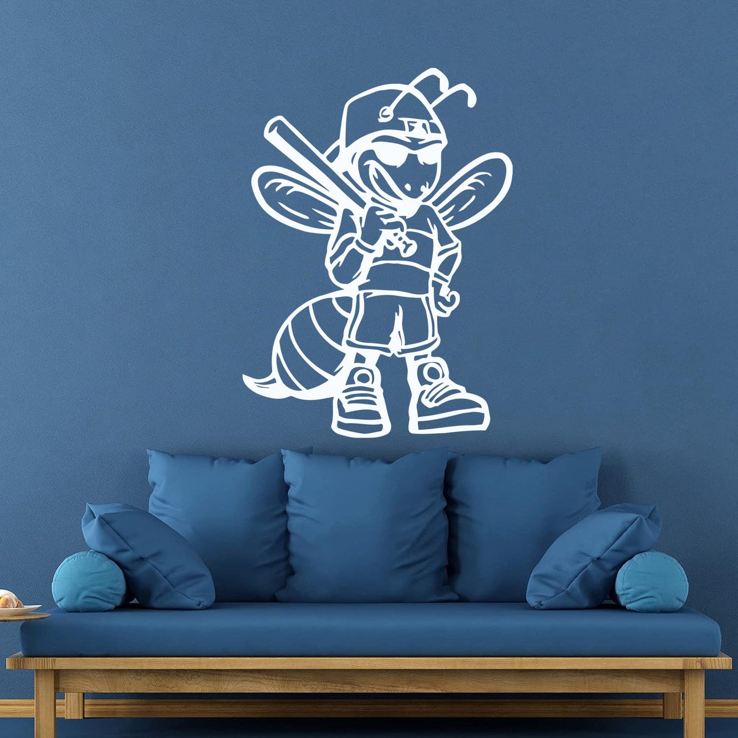 Wall Decals Baseball Player Insect Wasp Bee Game Cartoon Do Not Damage The Wall Surface