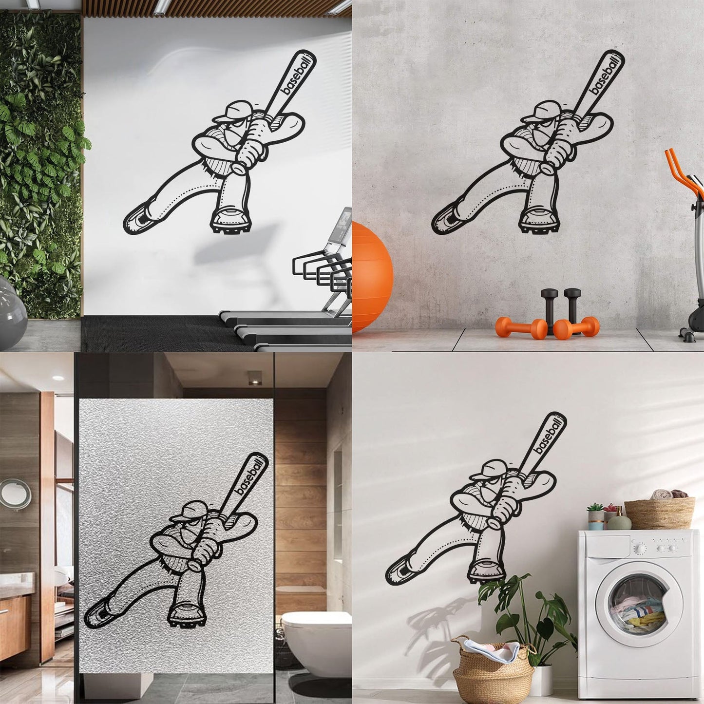 Mural And Wall Vinyl Decal Baseball Sports Game Player Easy Installation