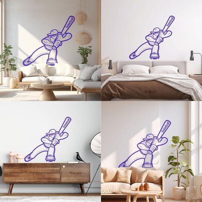 Mural And Wall Vinyl Decal Baseball Sports Game Player Easy Installation