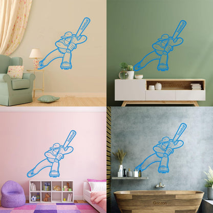 Mural And Wall Vinyl Decal Baseball Sports Game Player Easy Installation