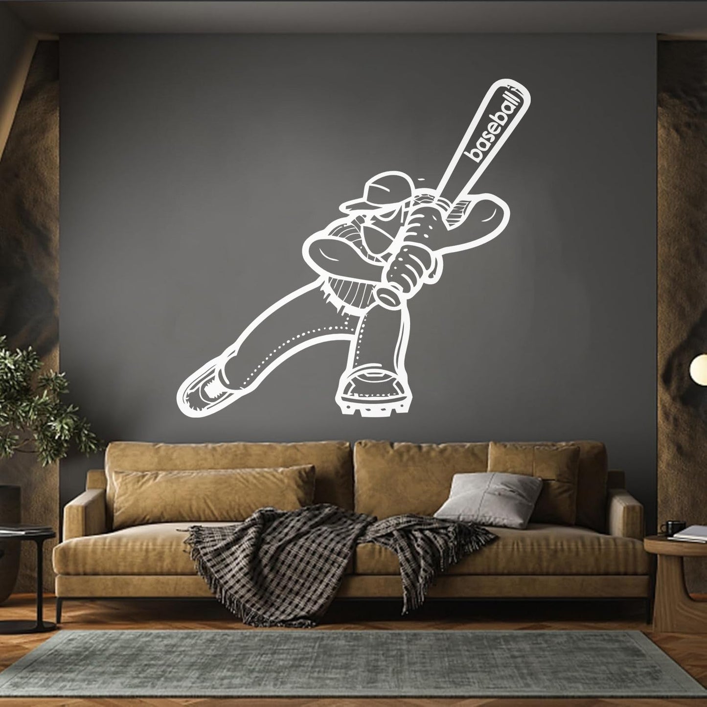 Mural And Wall Vinyl Decal Baseball Sports Game Player Easy Installation