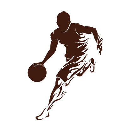 Wall Vinyl Sticker Decor Basketball Player Sports Game Fire Multiple Size Options