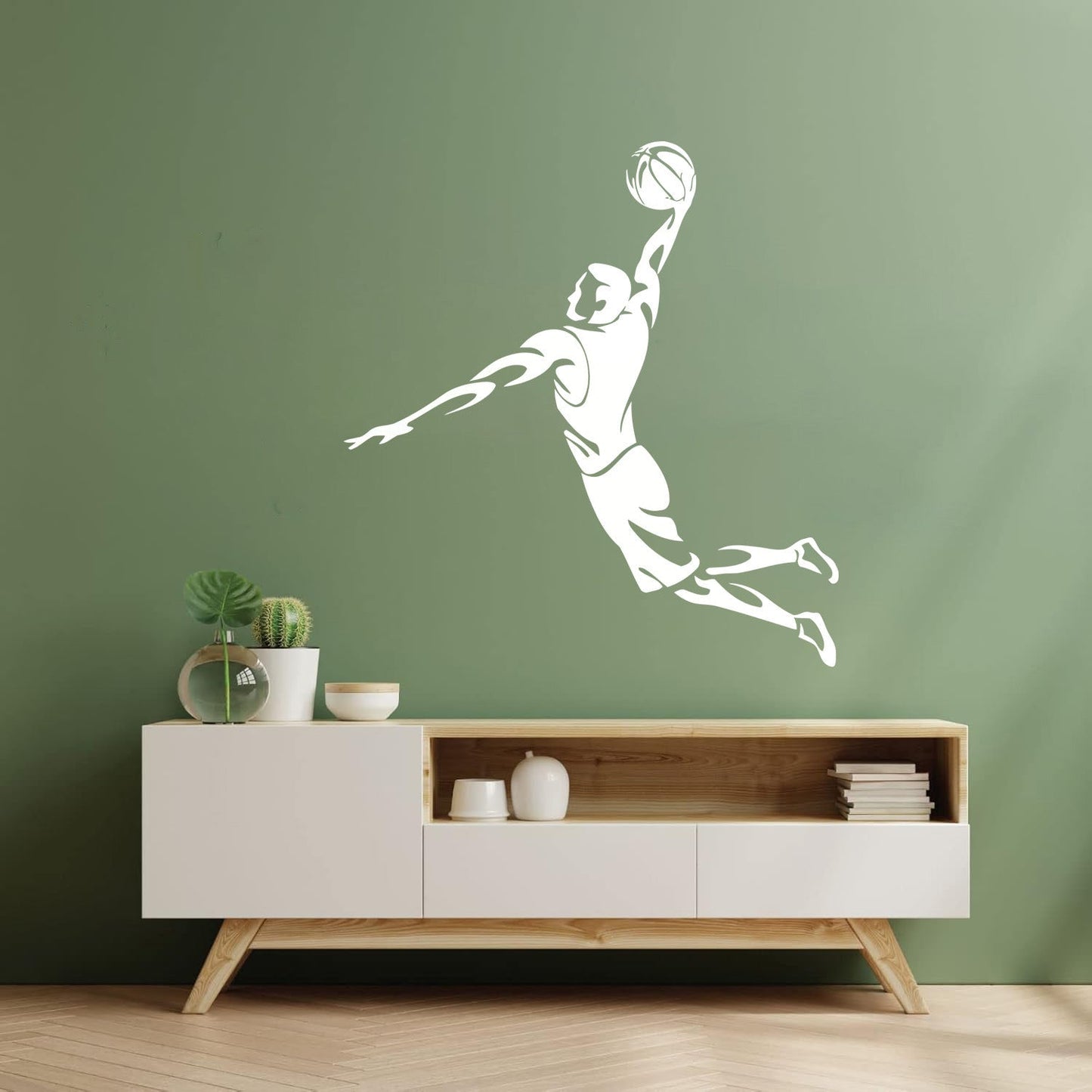 Fine Carving Stickers Basketball Player Sports Game Jump Waterproof