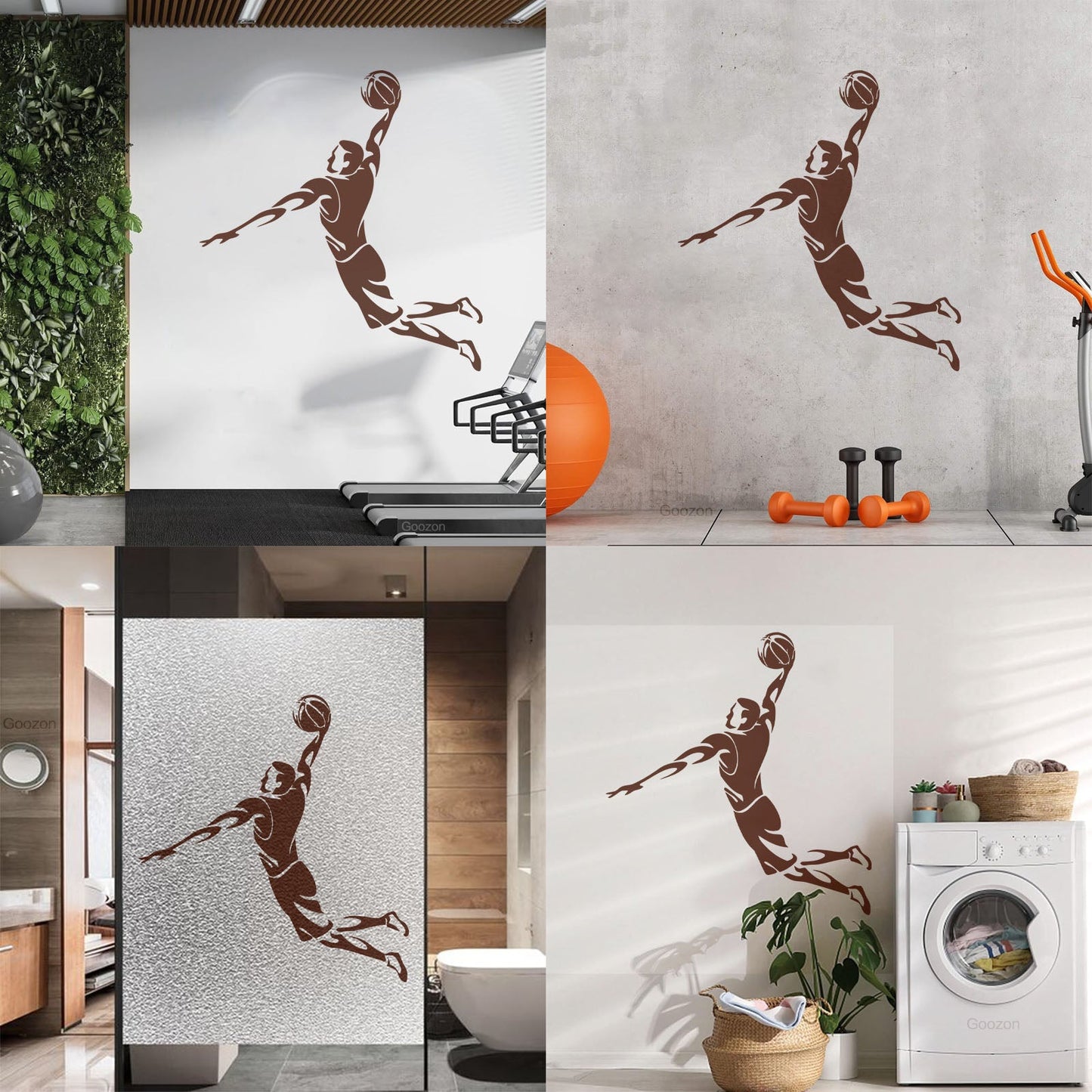Fine Carving Stickers Basketball Player Sports Game Jump Waterproof