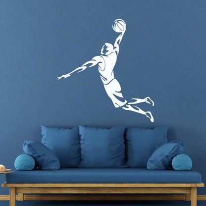 Fine Carving Stickers Basketball Player Sports Game Jump Waterproof