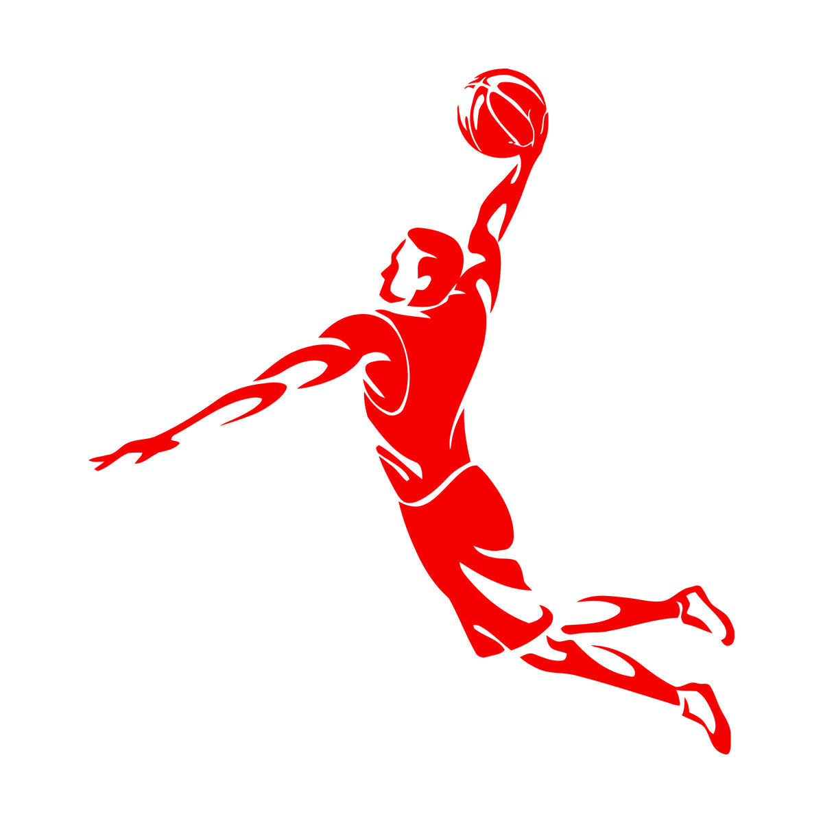 Fine Carving Stickers Basketball Player Sports Game Jump Waterproof