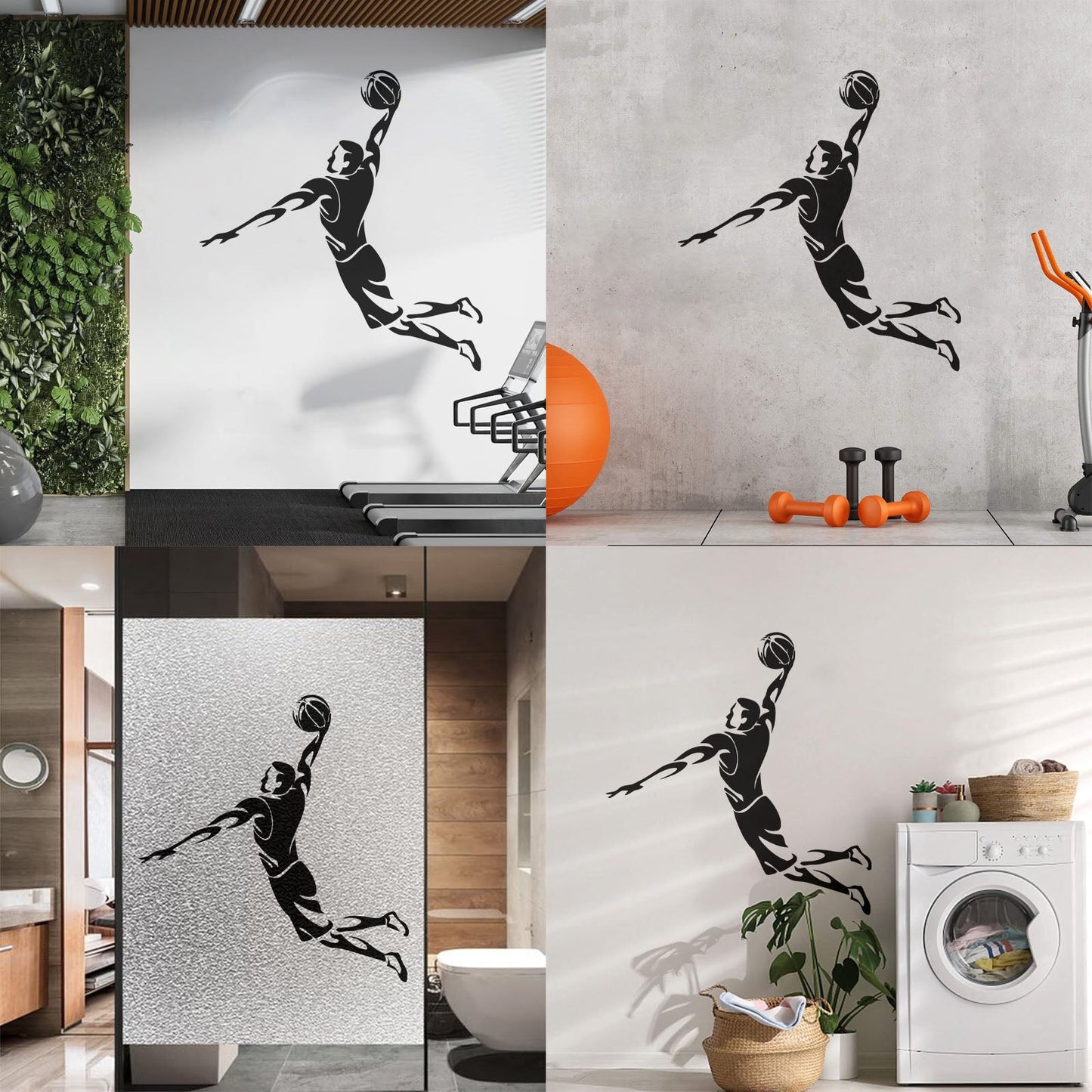 Fine Carving Stickers Basketball Player Sports Game Jump Waterproof