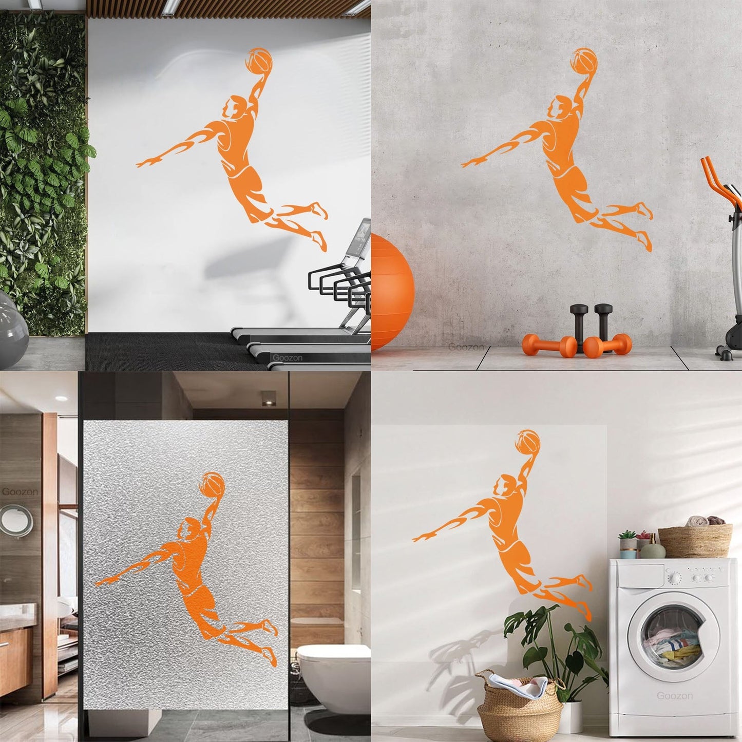 Fine Carving Stickers Basketball Player Sports Game Jump Waterproof