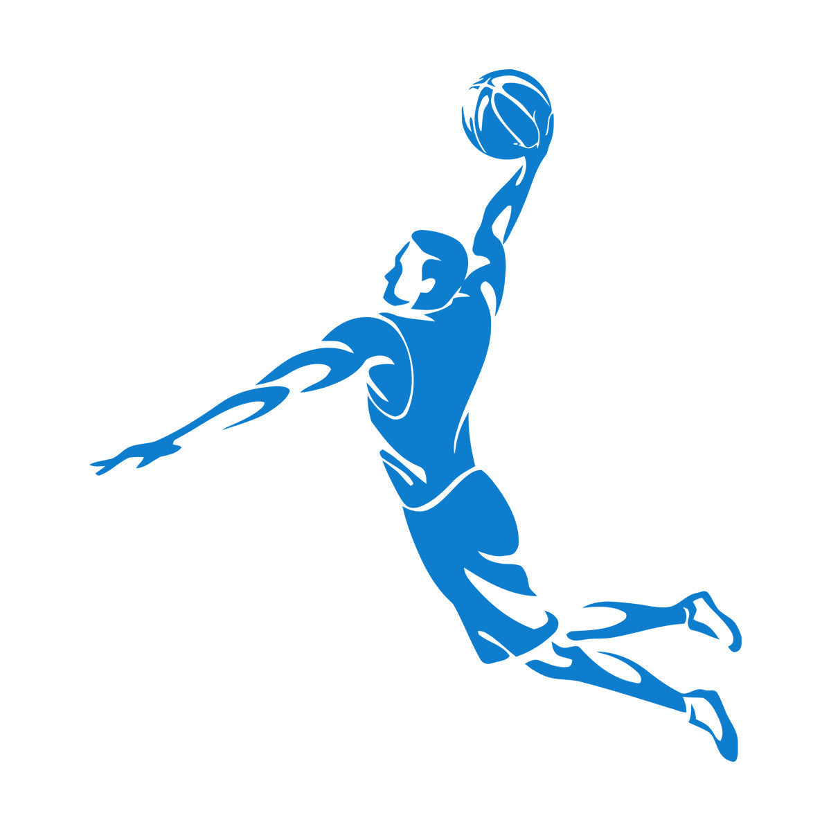Fine Carving Stickers Basketball Player Sports Game Jump Waterproof