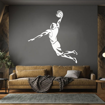 Fine Carving Stickers Basketball Player Sports Game Jump Waterproof