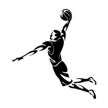Fine Carving Stickers Basketball Player Sports Game Jump Waterproof