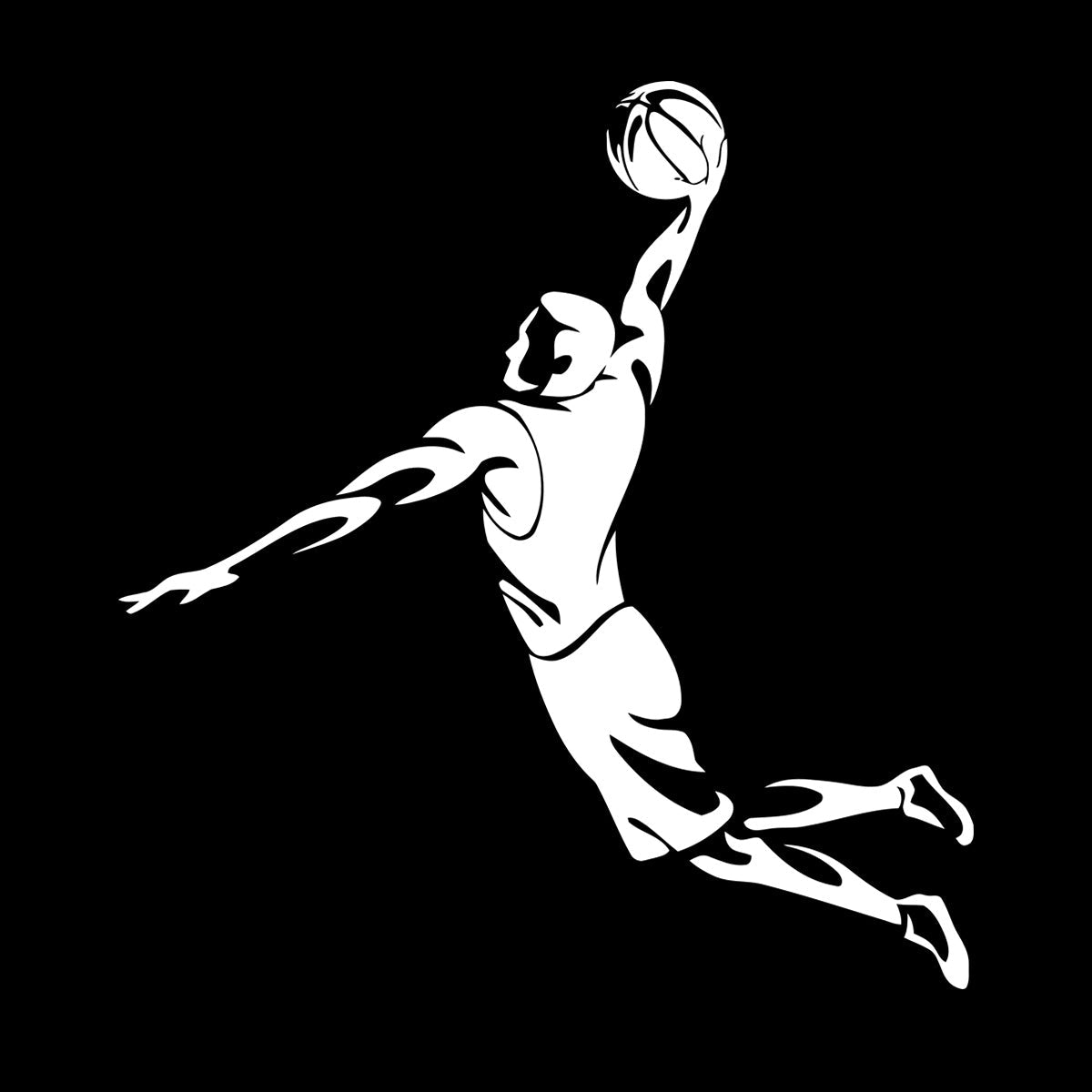 Fine Carving Stickers Basketball Player Sports Game Jump Waterproof
