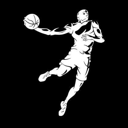 Wall Stickers Basketball Sport Jump Player Throwing Ball It Won'T Fall Off