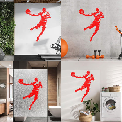 Wall Stickers Basketball Sport Jump Player Throwing Ball It Won'T Fall Off