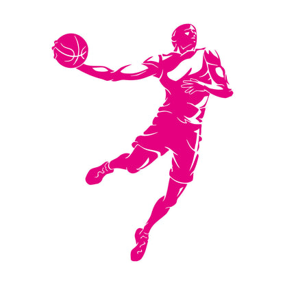 Wall Stickers Basketball Sport Jump Player Throwing Ball It Won'T Fall Off