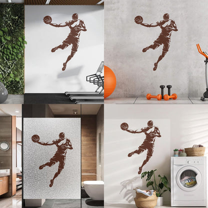 Wall Stickers Basketball Sport Jump Player Throwing Ball It Won'T Fall Off
