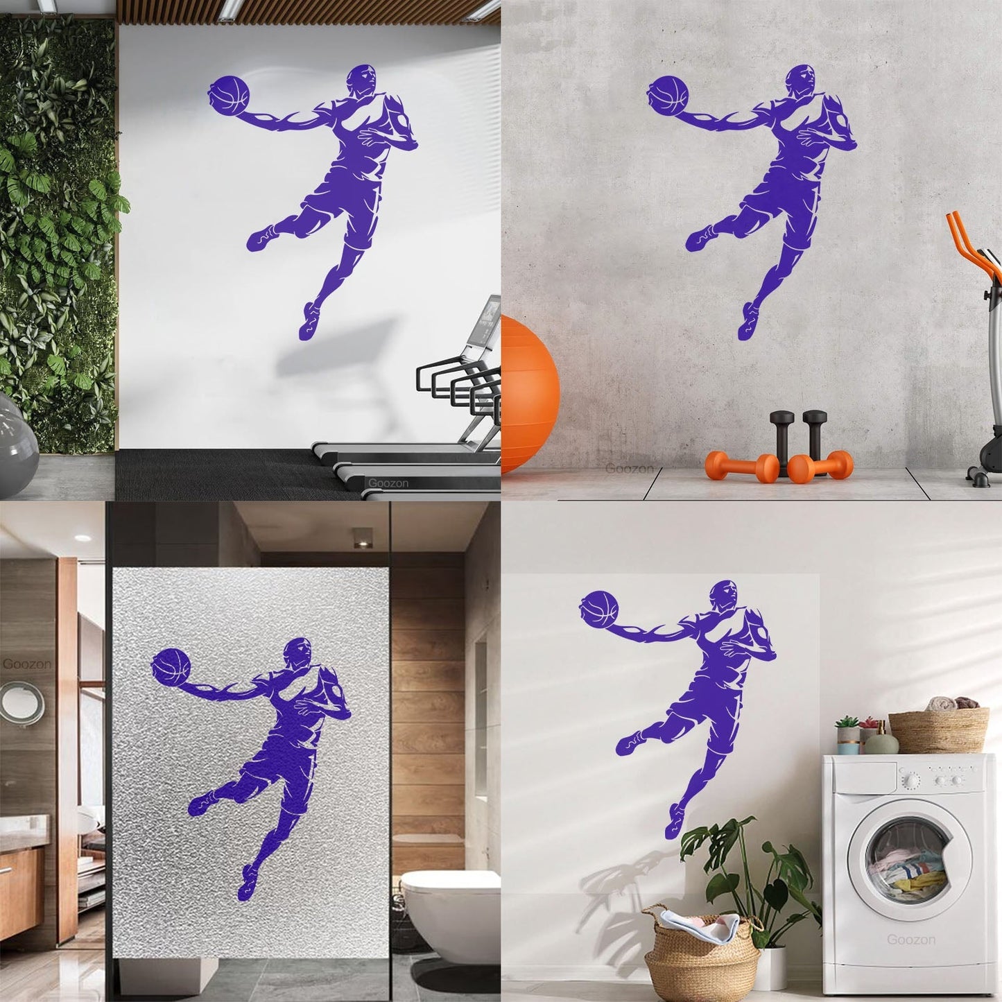 Wall Stickers Basketball Sport Jump Player Throwing Ball It Won'T Fall Off