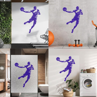 Wall Stickers Basketball Sport Jump Player Throwing Ball It Won'T Fall Off
