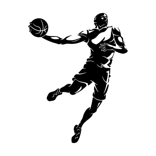 Wall Stickers Basketball Sport Jump Player Throwing Ball It Won'T Fall Off