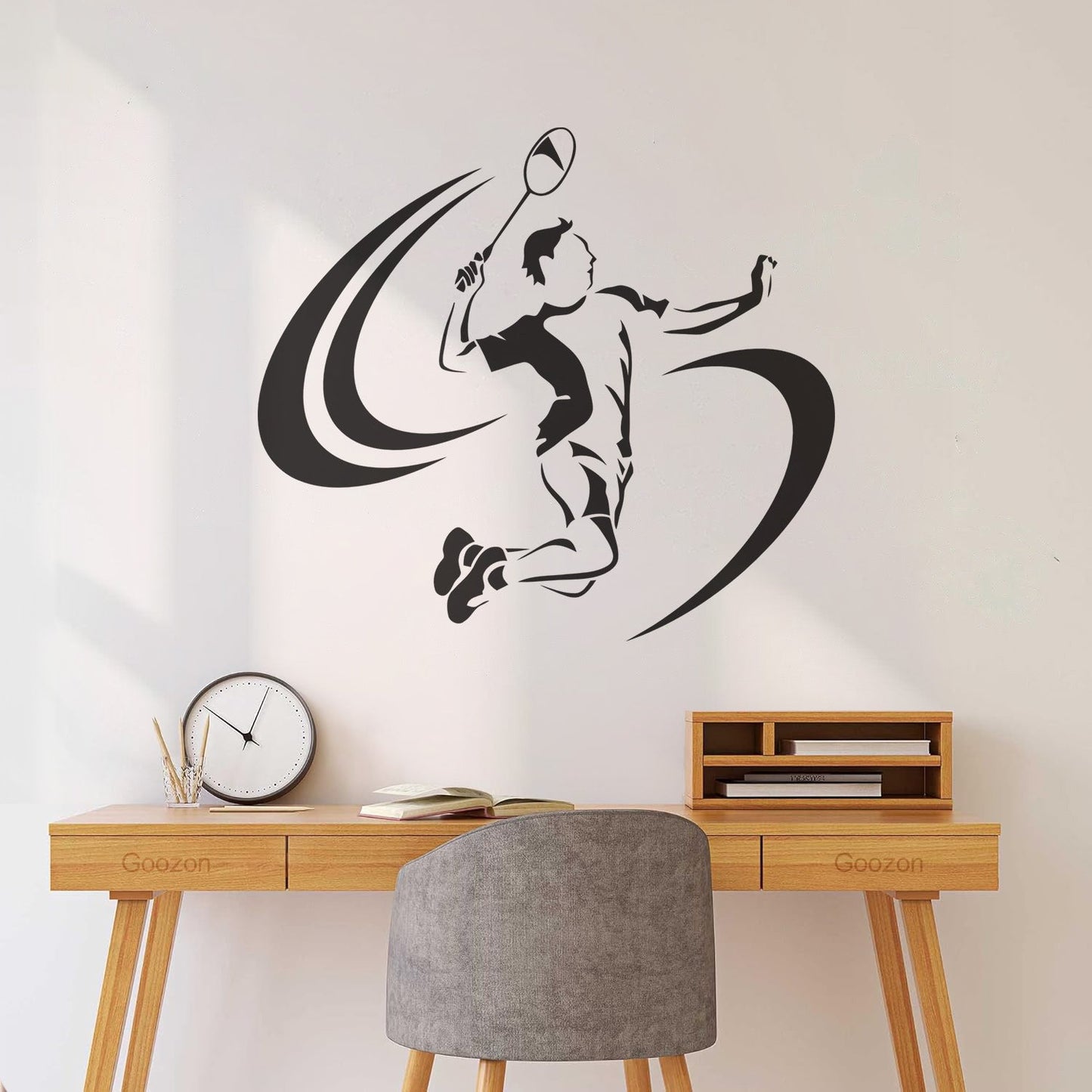 Wall Stickers Competition Game Player Tennis Badminton Art Mural Painting