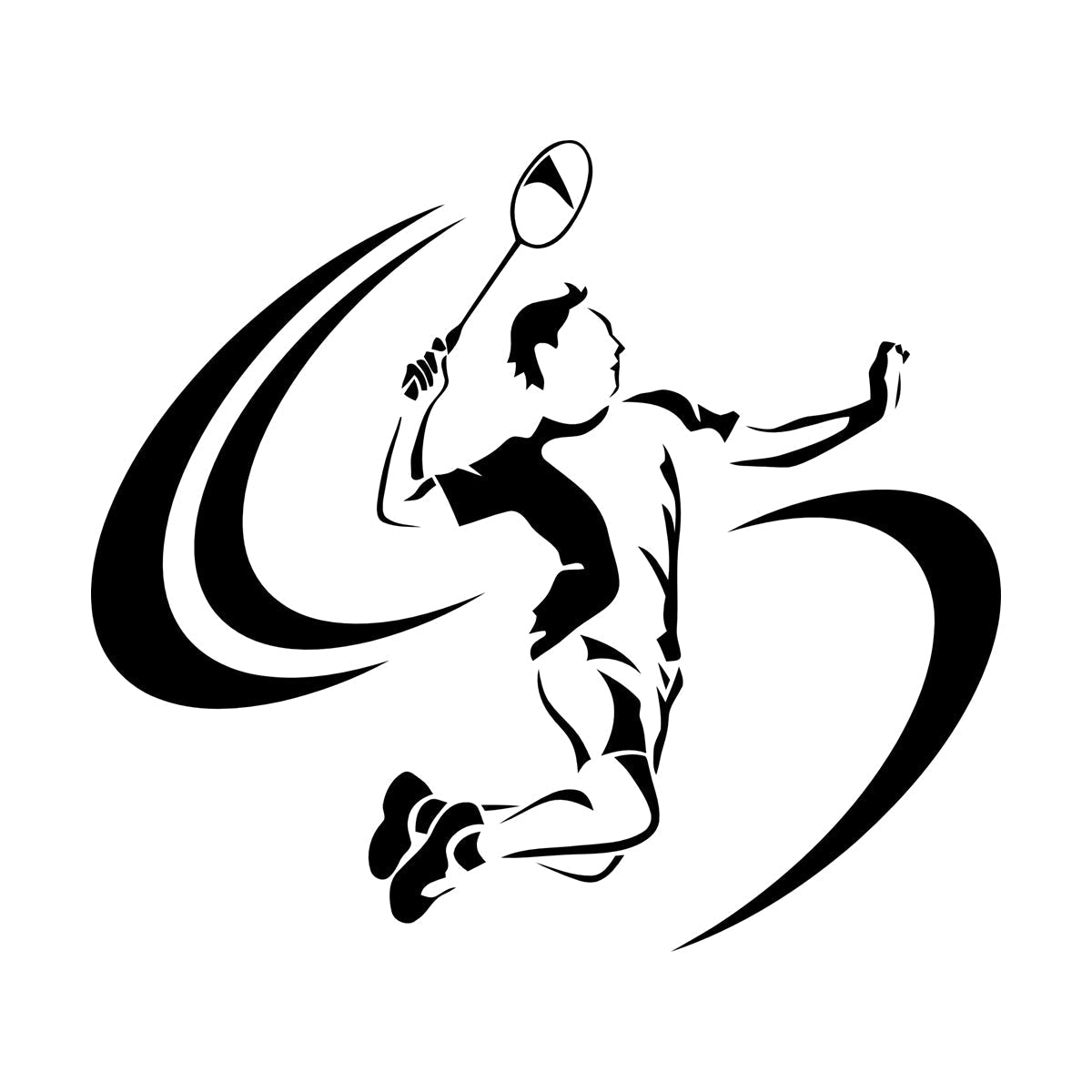 Wall Stickers Competition Game Player Tennis Badminton Art Mural Painting