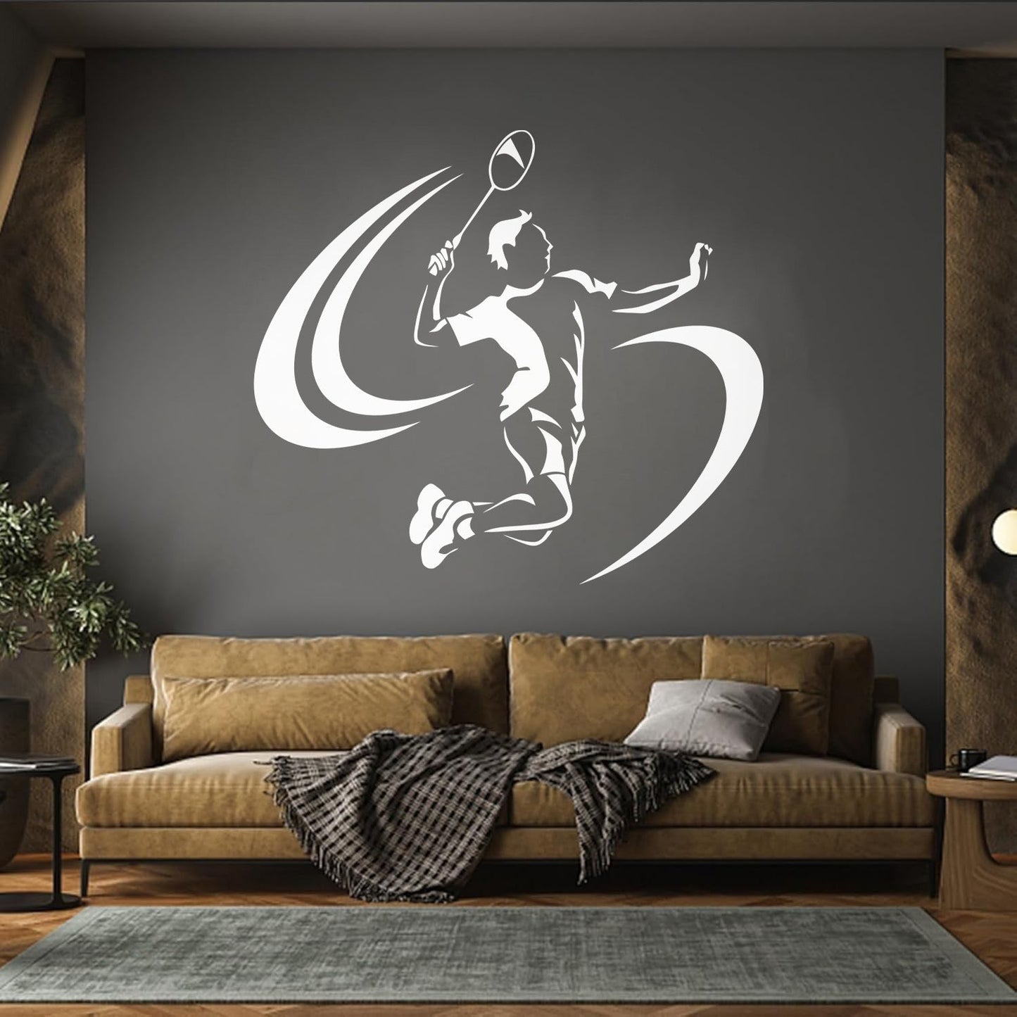 Wall Stickers Competition Game Player Tennis Badminton Art Mural Painting