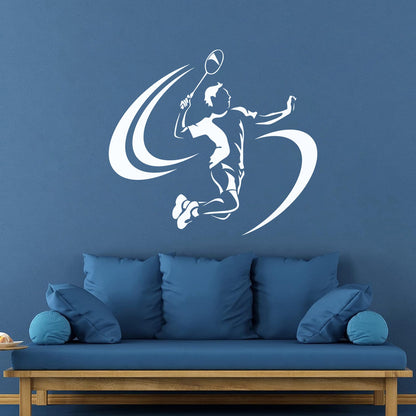 Wall Stickers Competition Game Player Tennis Badminton Art Mural Painting