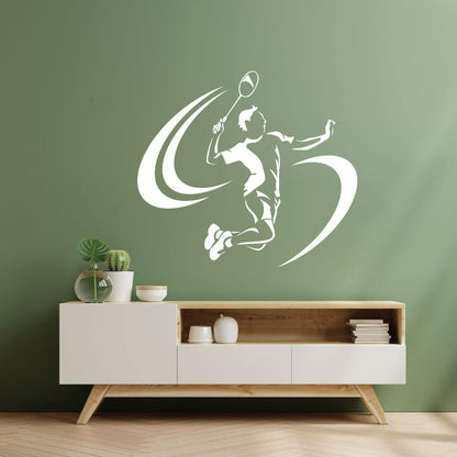 Wall Stickers Competition Game Player Tennis Badminton Art Mural Painting