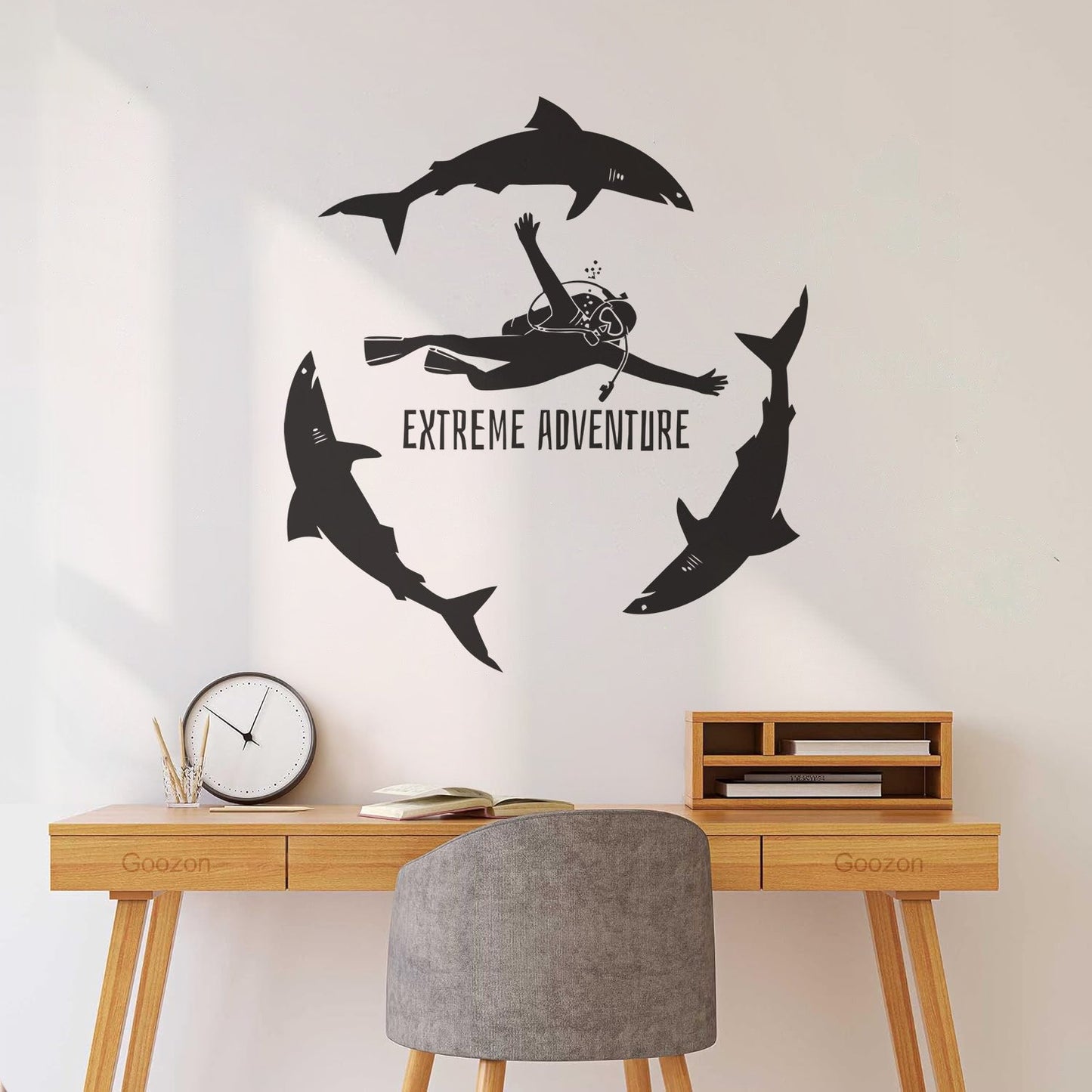 Lettering Decals Diving Extreme Dive Sports Diver Sea Ocean Sharks Personalized Customization