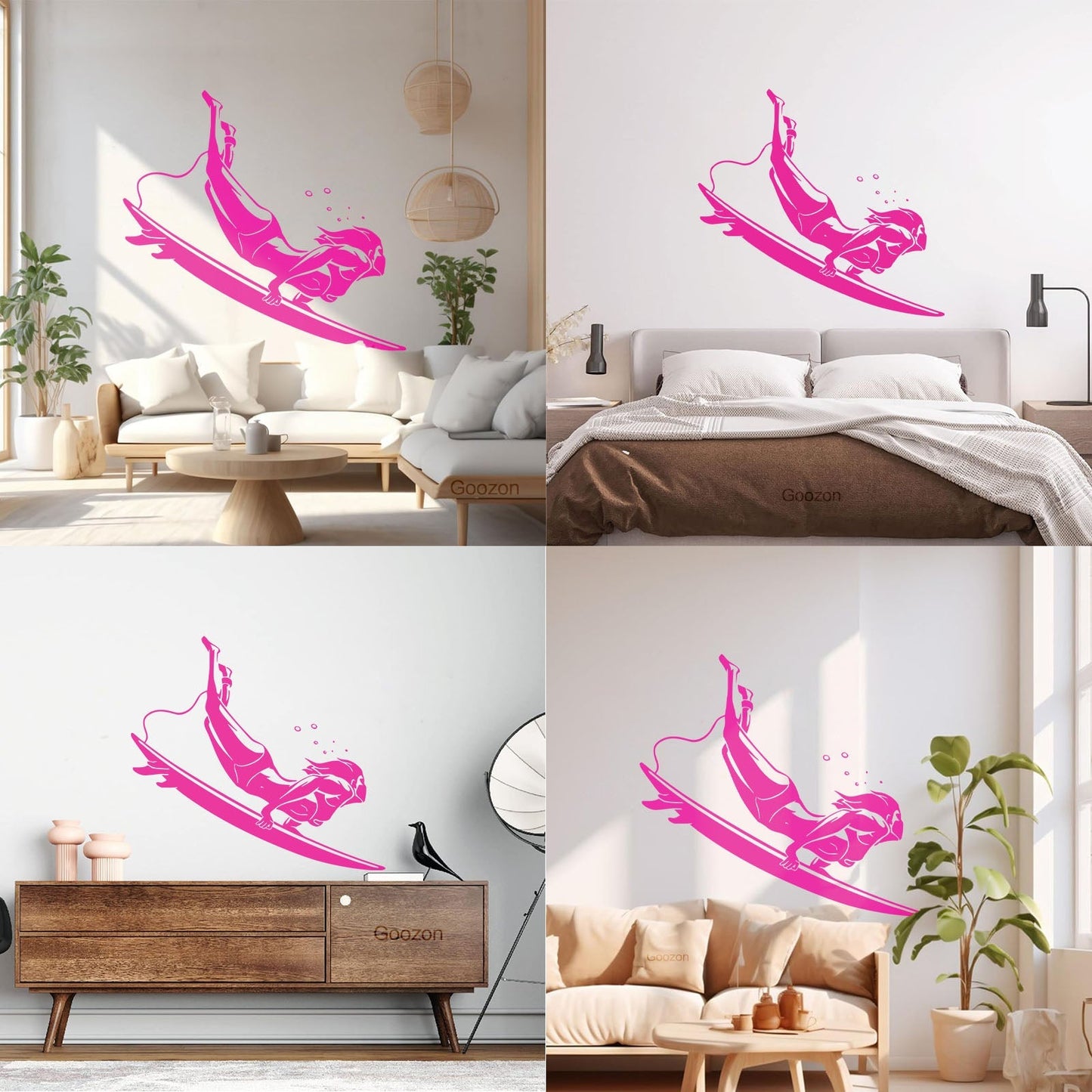 Engraving Decals Extreme Sports Surfing Ocean Beach Waves Store Decoration