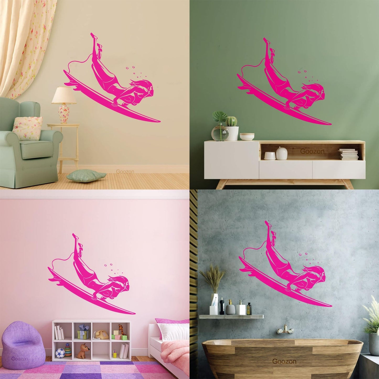 Engraving Decals Extreme Sports Surfing Ocean Beach Waves Store Decoration