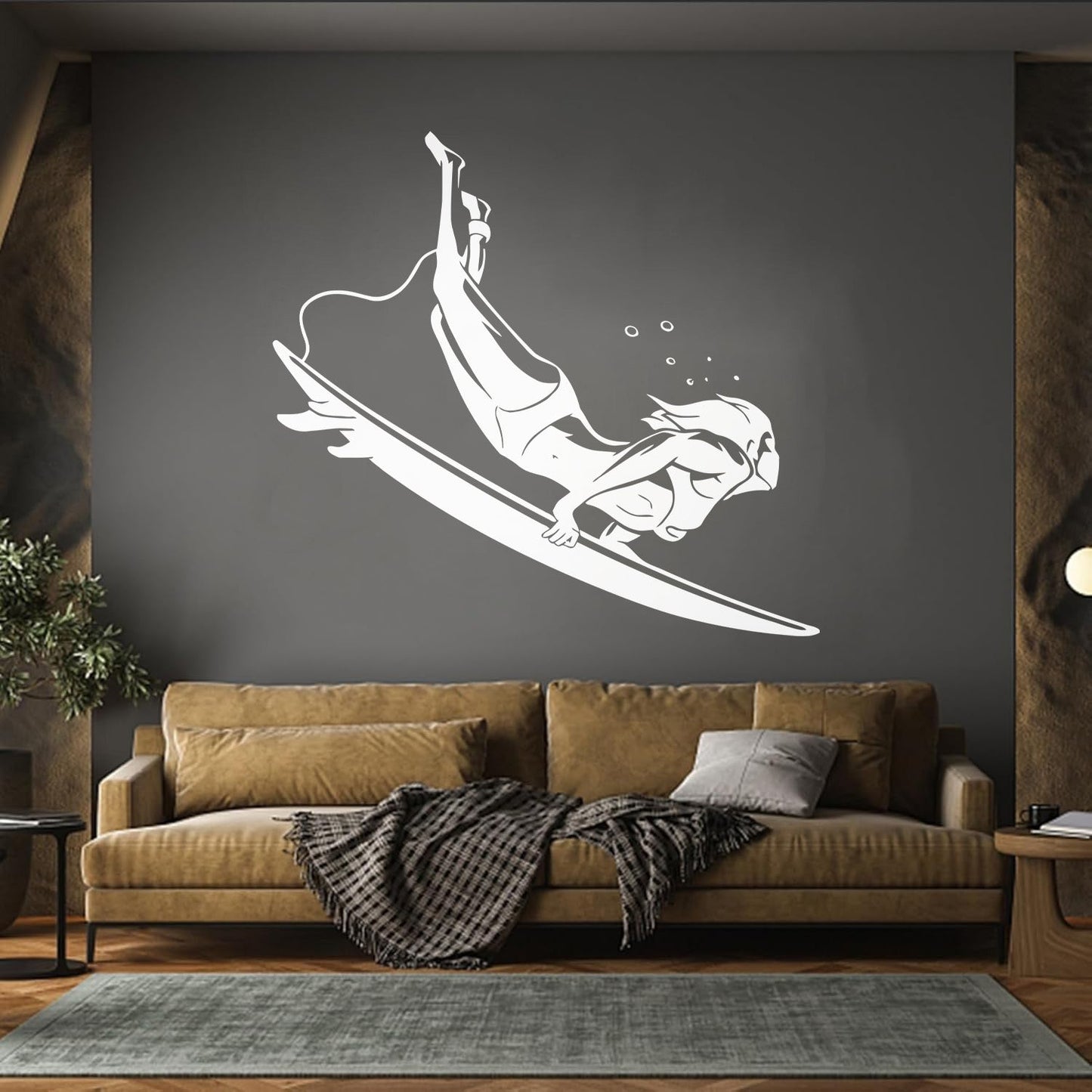 Engraving Decals Extreme Sports Surfing Ocean Beach Waves Store Decoration
