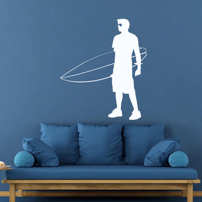 Mural And Wall Vinyl Decal Extreme Surfer Beach Holiday Sea Summer Wave Tattoo Culture