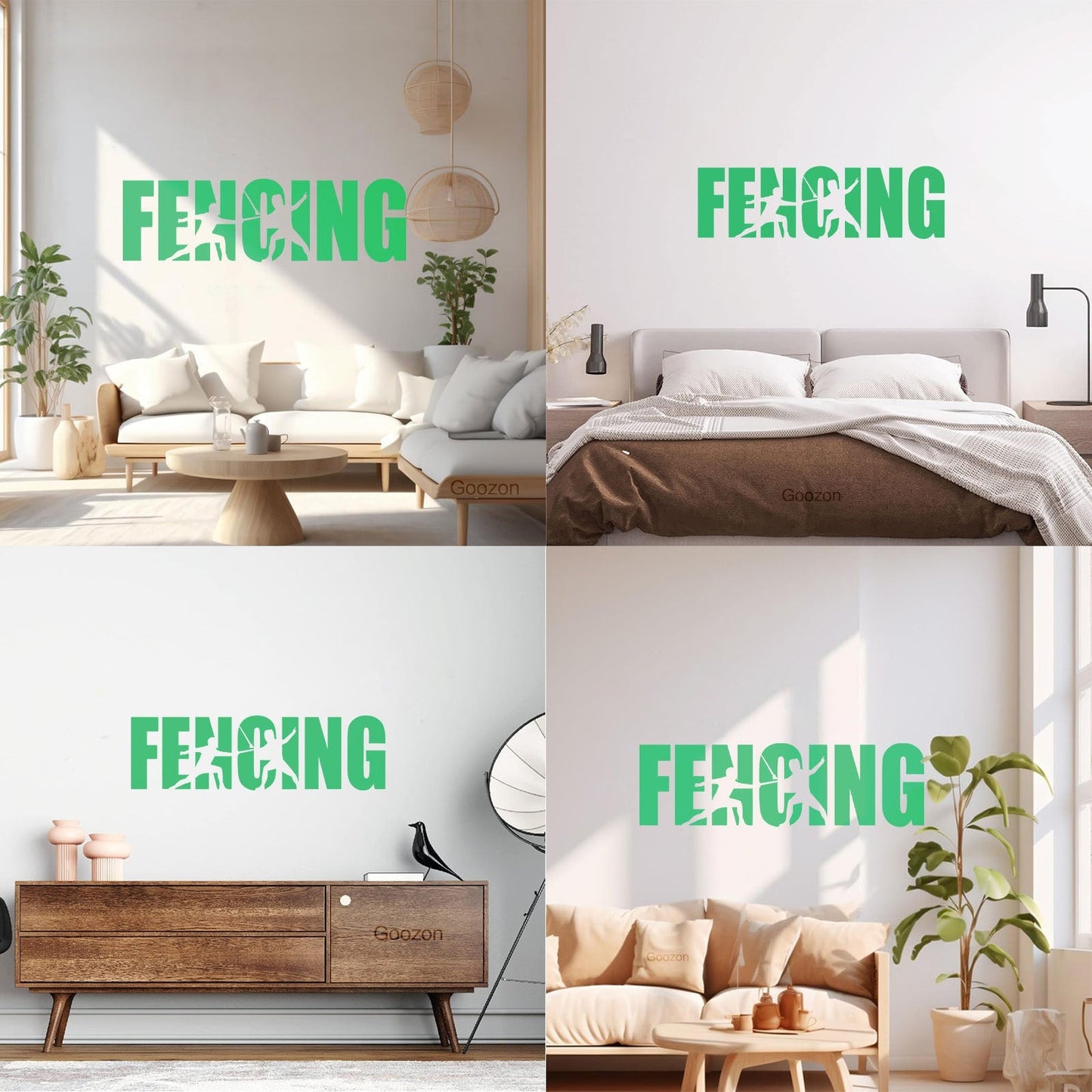 Wall Stickers Paster Paper Fencing Sports Word Duel Scramble Swords Removable Without Leaving Glue