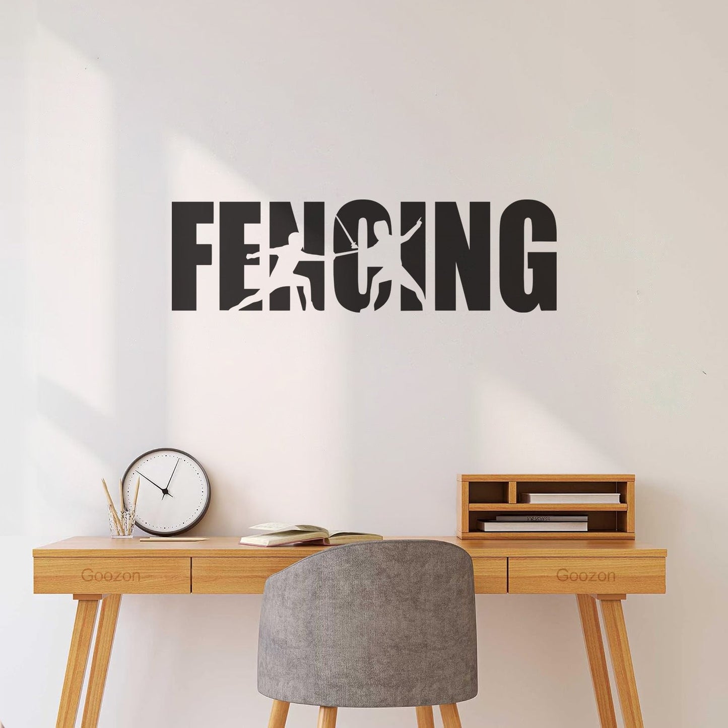 Wall Stickers Paster Paper Fencing Sports Word Duel Scramble Swords Removable Without Leaving Glue