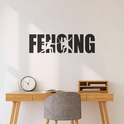 Wall Stickers Paster Paper Fencing Sports Word Duel Scramble Swords Removable Without Leaving Glue