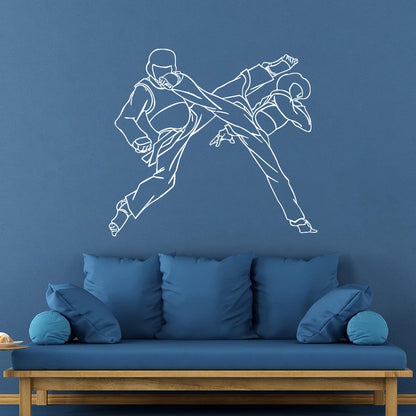Vinyl Art Sticker Fighting Martial Arts Karate Sports Strike The Foot Easy Installation