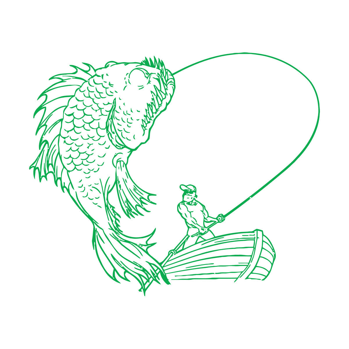 Lettering Decals Fishing Catches Huge Fish Fisherman Boat Sea Ocean River Multiple Size Options