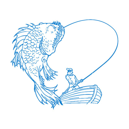 Lettering Decals Fishing Catches Huge Fish Fisherman Boat Sea Ocean River Multiple Size Options