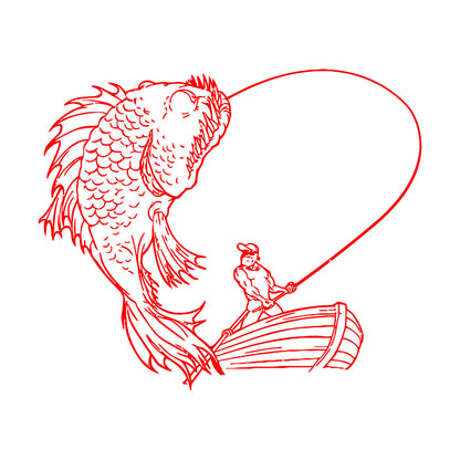 Lettering Decals Fishing Catches Huge Fish Fisherman Boat Sea Ocean River Multiple Size Options