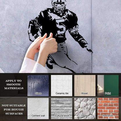 Wall Vinyl Sticker Decor Football Player Quarterback Super Bowl Sport Store Decoration